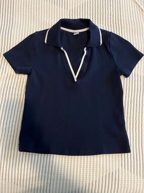 Old Navy - Navy Polo Top with White Trim